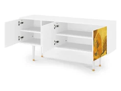 Móvel De Tv| Mueble de TV - 150х69х41 cm - T5 - Sunflowers, Branco Bege