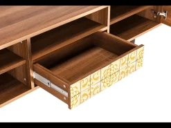 Móvel De Tv| Mueble de TV - 170х59х41 cm - T6 - Sunshiny Tile, Nogueira Castanho