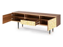 Móvel De Tv| Mueble de TV - 170х59х41 cm - T6 - Sunshiny Tile, Nogueira Castanho