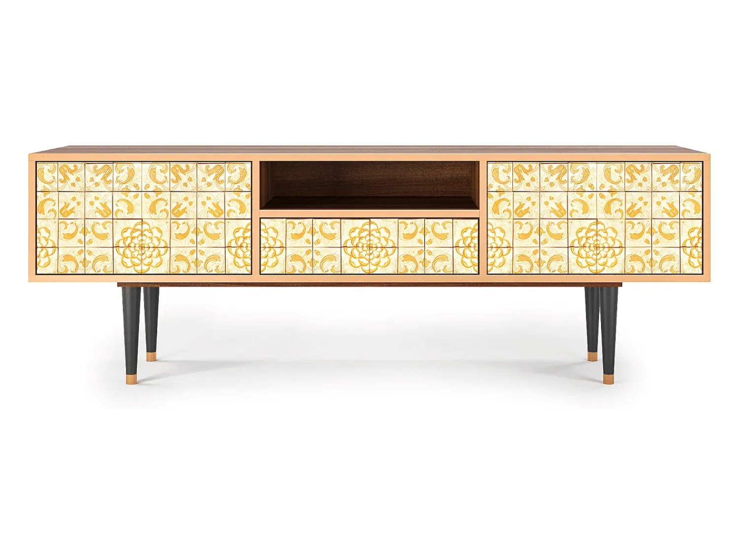 Móvel De Tv| Mueble de TV - 170х59х41 cm - T6 - Sunshiny Tile, Nogueira Castanho
