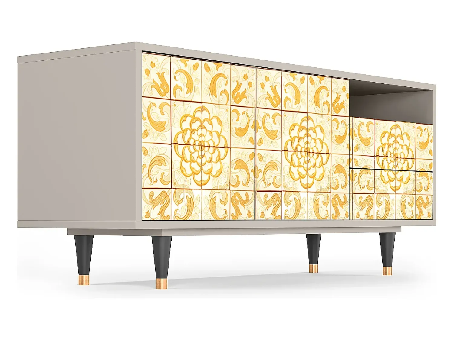 Online Mueble de TV - 125х56х41 cm - T7 - Sunshiny Tile, Areia Bege