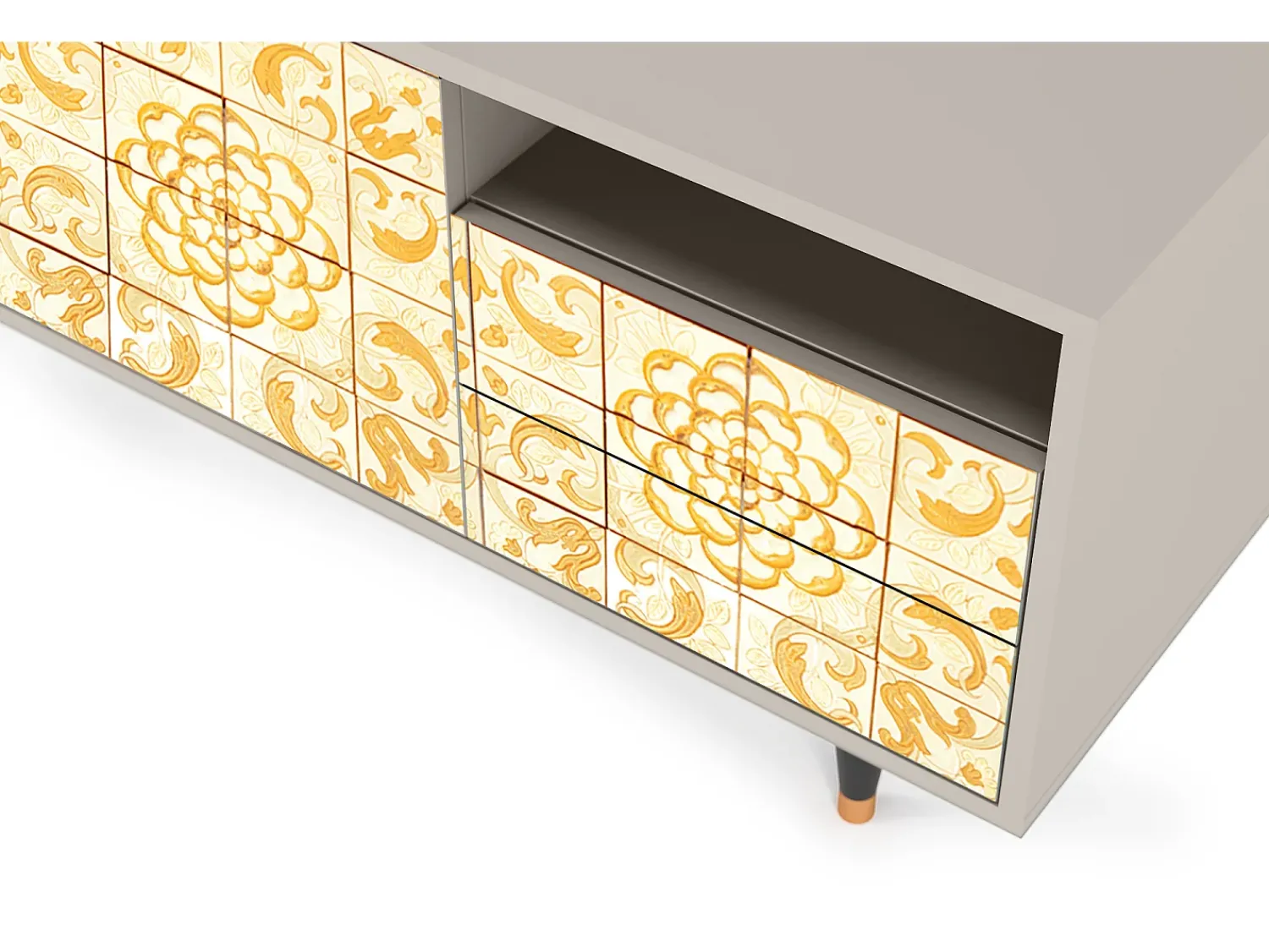 Online Mueble de TV - 125х56х41 cm - T7 - Sunshiny Tile, Areia Bege