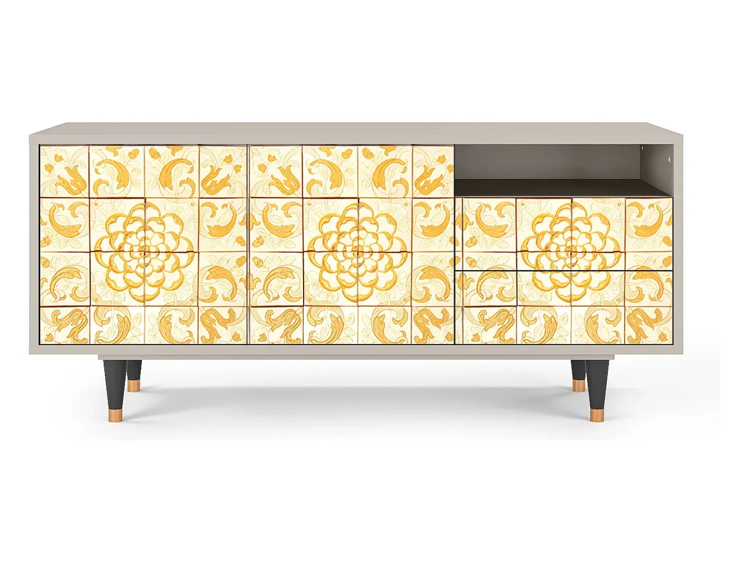 Online Mueble de TV - 125х56х41 cm - T7 - Sunshiny Tile, Areia Bege