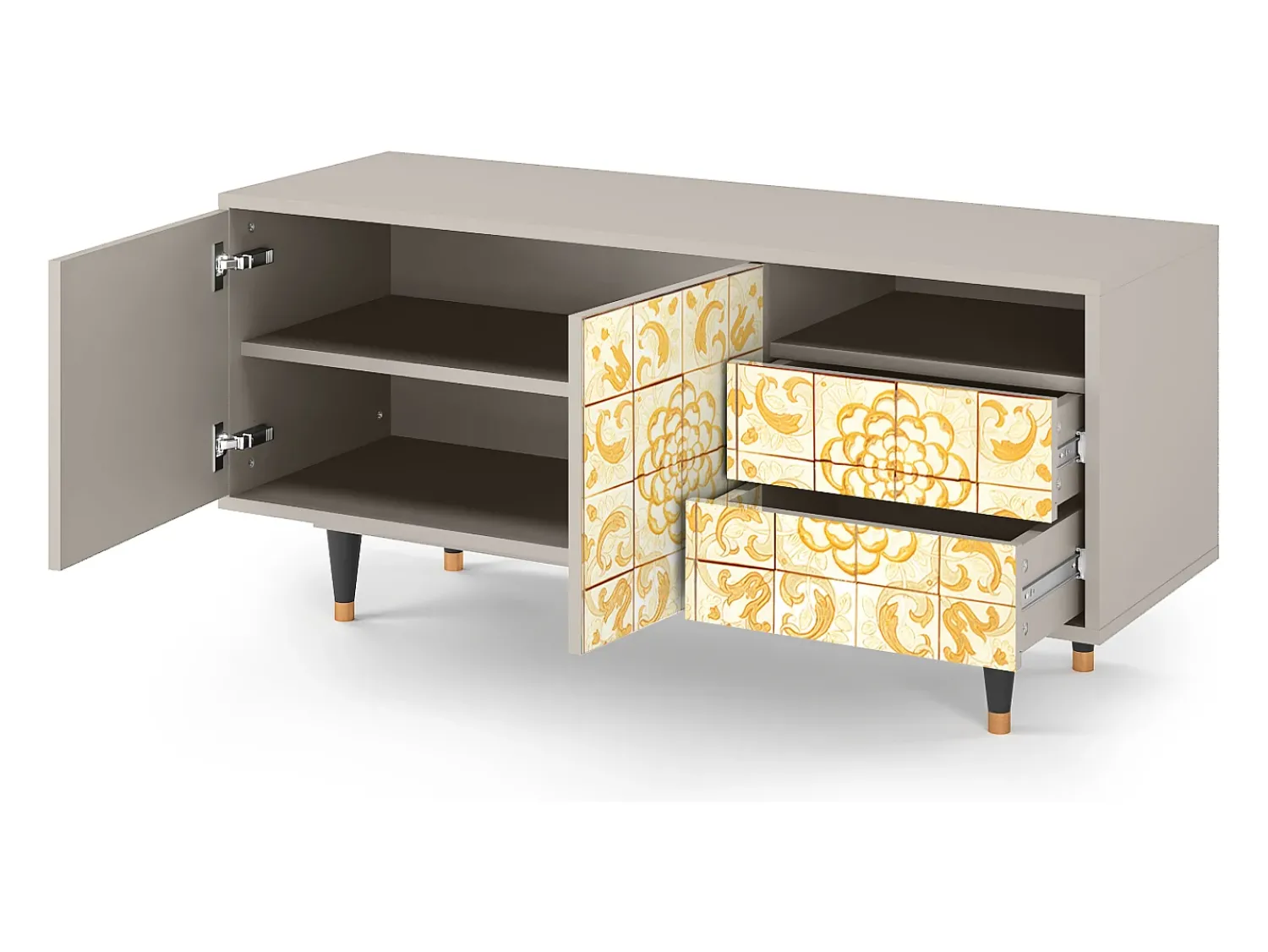 Online Mueble de TV - 125х56х41 cm - T7 - Sunshiny Tile, Areia Bege