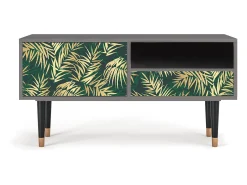 Móvel De Tv* Mueble de TV - 115х59х48 cm - T3 - Sunny Palm Tree, Cinza Cinzento
