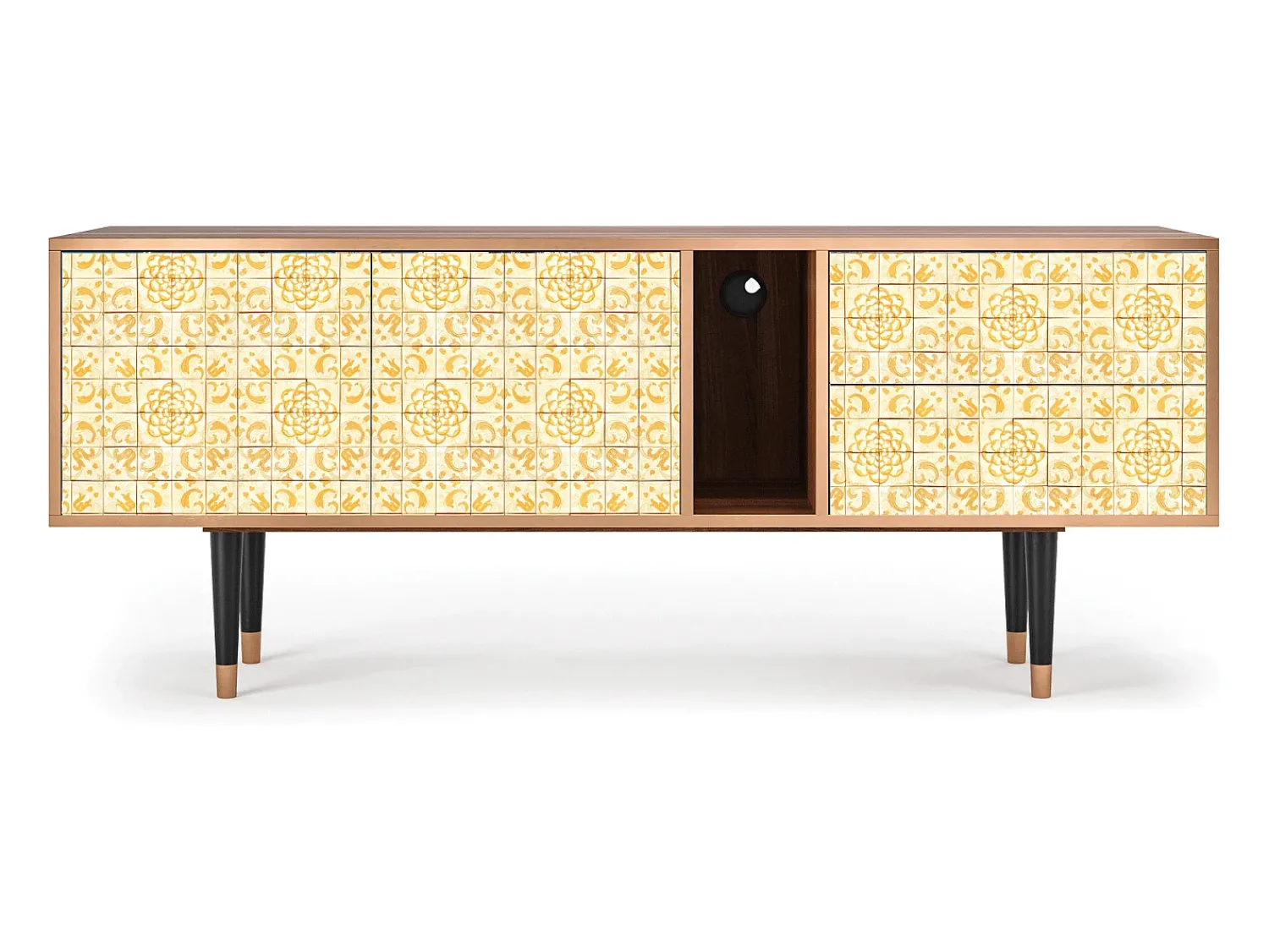 Móvel De Tv| Mueble de TV - 170х69х48 cm - T1 - Sunshiny Tile, Nogueira Castanho