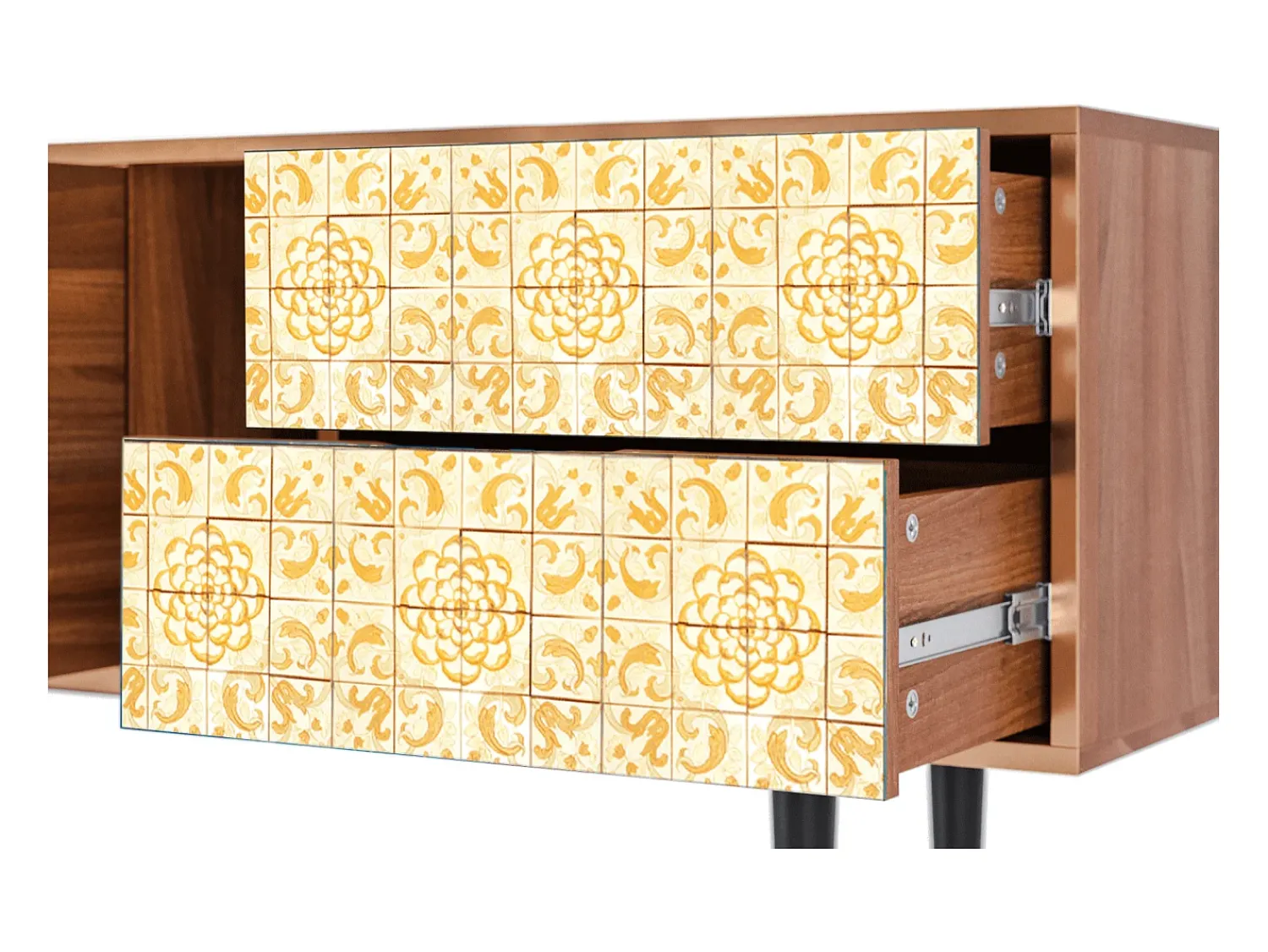 Móvel De Tv| Mueble de TV - 170х69х48 cm - T1 - Sunshiny Tile, Nogueira Castanho