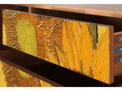 Móvel De Tv* Mueble de TV - 170х59х48 cm - T4 - Sunflowers, Nogueira Castanho