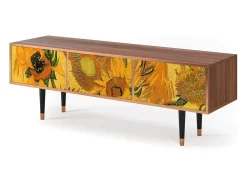 Móvel De Tv* Mueble de TV - 170х59х48 cm - T4 - Sunflowers, Nogueira Castanho