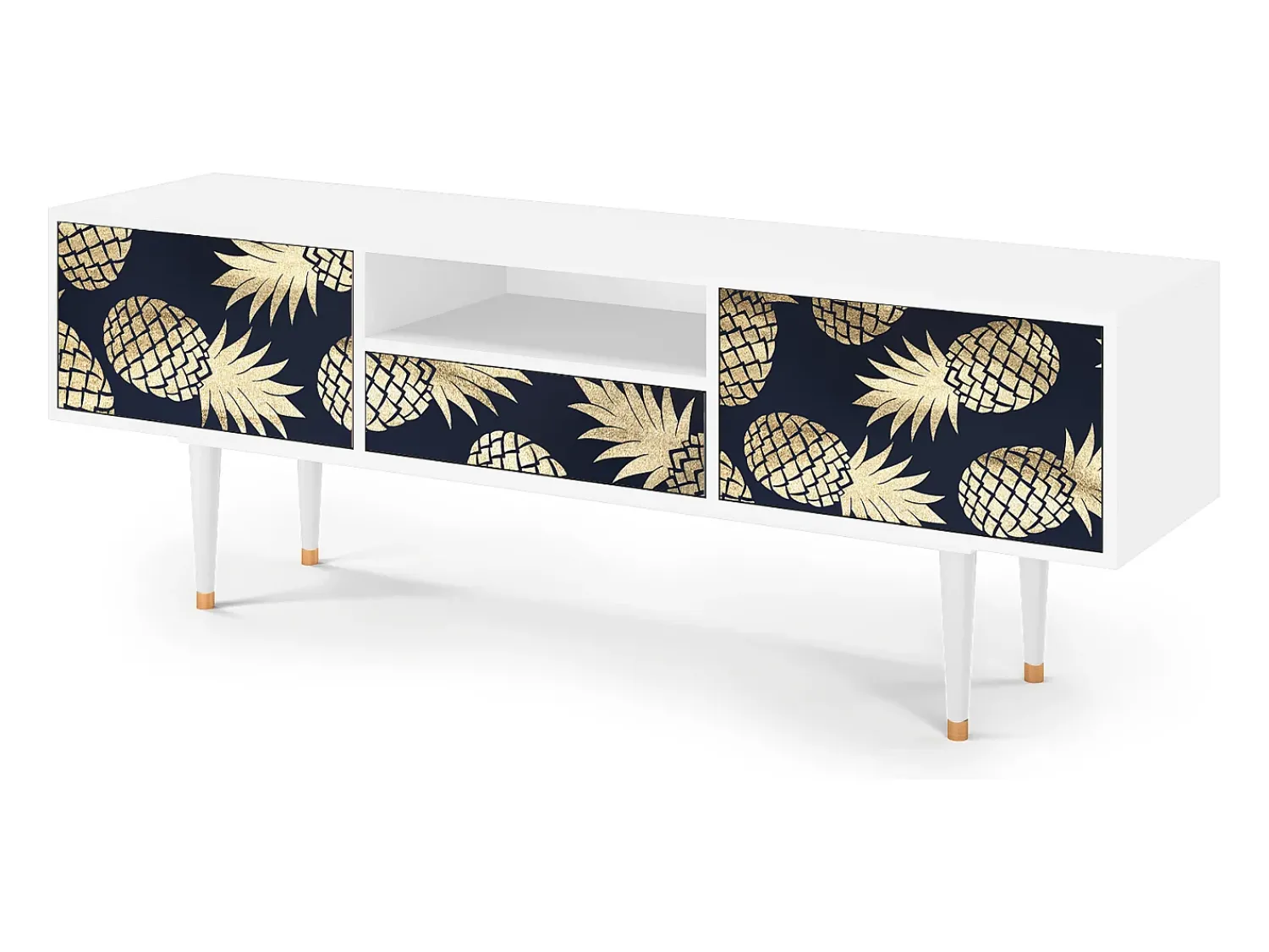 Móvel De Tv| Mueble de TV - 170х59х41 cm - T6 - Sunny Pineaple, Branco Bege