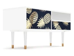 Móvel De Tv* Mueble de TV - 115х59х48 cm - T3 - Sunny Pineaple, Branco Bege
