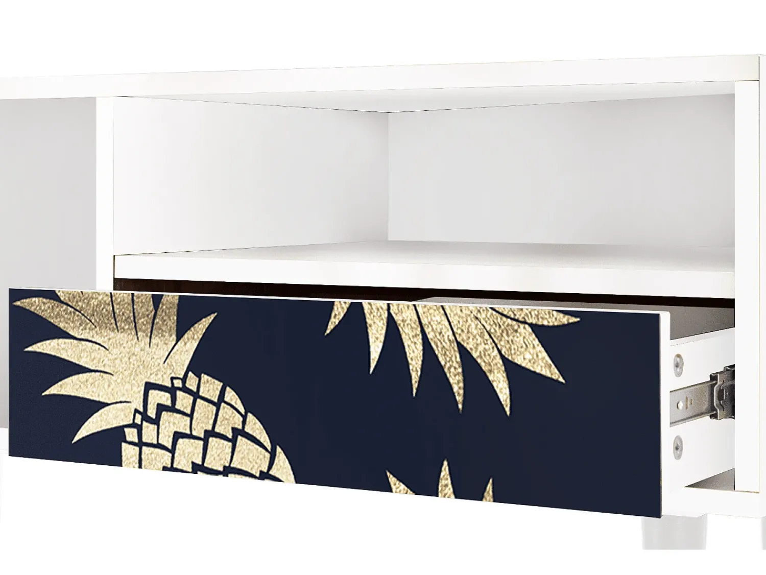 Móvel De Tv* Mueble de TV - 115х59х48 cm - T3 - Sunny Pineaple, Branco Bege