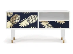Móvel De Tv* Mueble de TV - 115х59х48 cm - T3 - Sunny Pineaple, Branco Bege