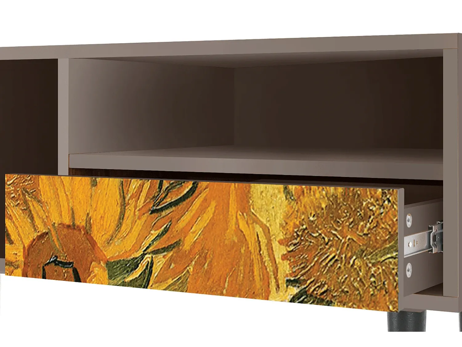 Mueble de TV - 115х59х48 cm - T3 - Sunflowers, Latte Bege