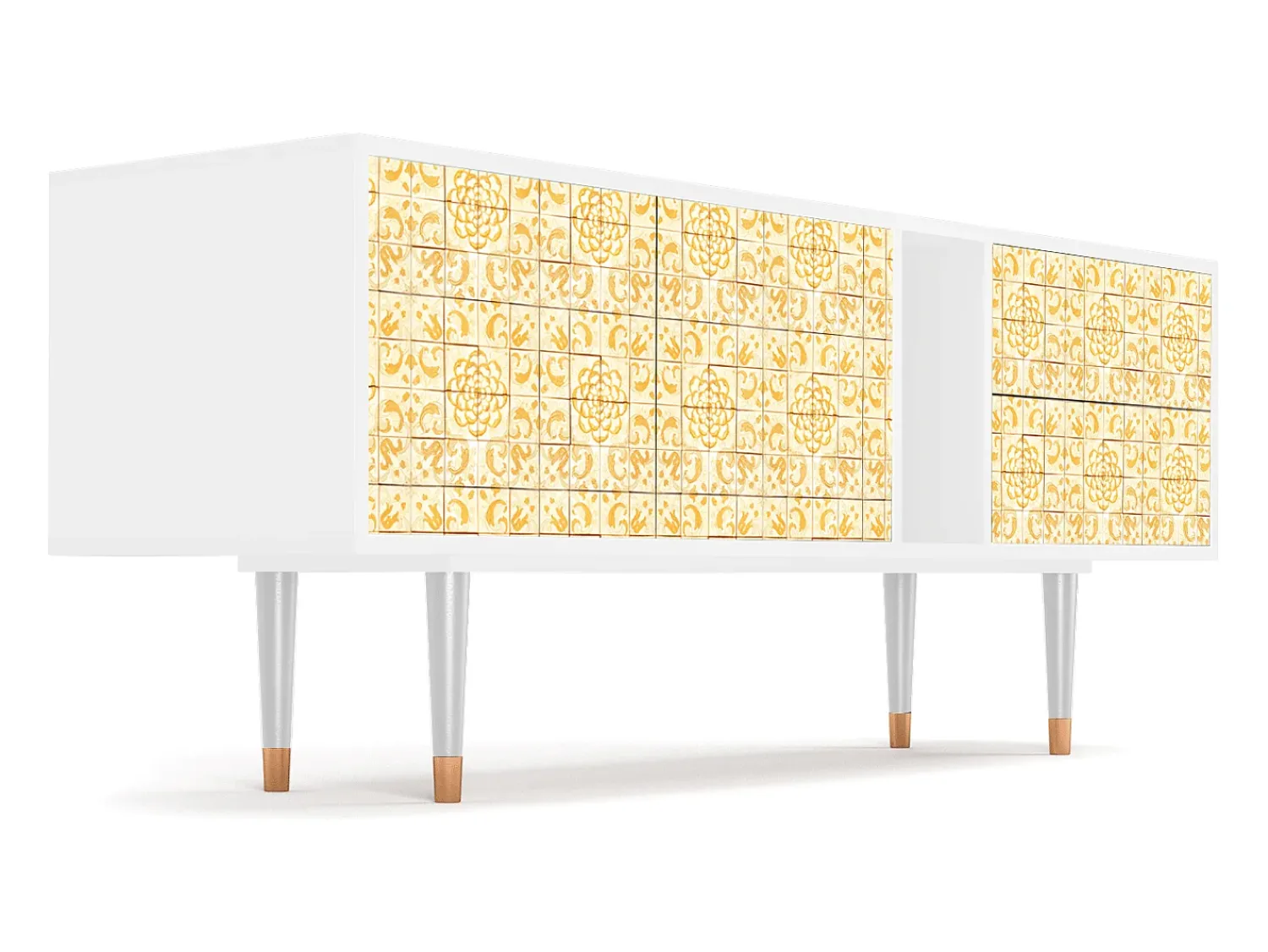 Móvel De Tv| Mueble de TV - 170х69х48 cm - T1 - Sunshiny Tile, Branco Bege