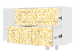 Móvel De Tv| Mueble de TV - 170х69х48 cm - T1 - Sunshiny Tile, Branco Bege