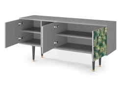Sale Mueble de TV - 150х69х41 cm - T5 - Sunny Palm Tree, Cinza Cinzento