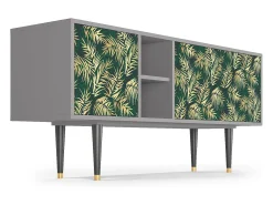 Sale Mueble de TV - 150х69х41 cm - T5 - Sunny Palm Tree, Cinza Cinzento