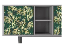 Sale Mueble de TV - 150х69х41 cm - T5 - Sunny Palm Tree, Cinza Cinzento