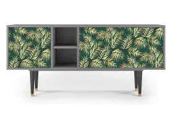 Sale Mueble de TV - 150х69х41 cm - T5 - Sunny Palm Tree, Cinza Cinzento