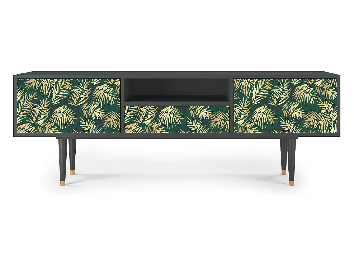 New Mueble de TV - 170х59х41 cm - T6 - Sunny Palm Tree, Antracite Cinza antracite
