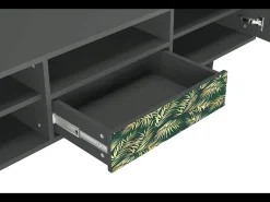 New Mueble de TV - 170х59х41 cm - T6 - Sunny Palm Tree, Antracite Cinza antracite