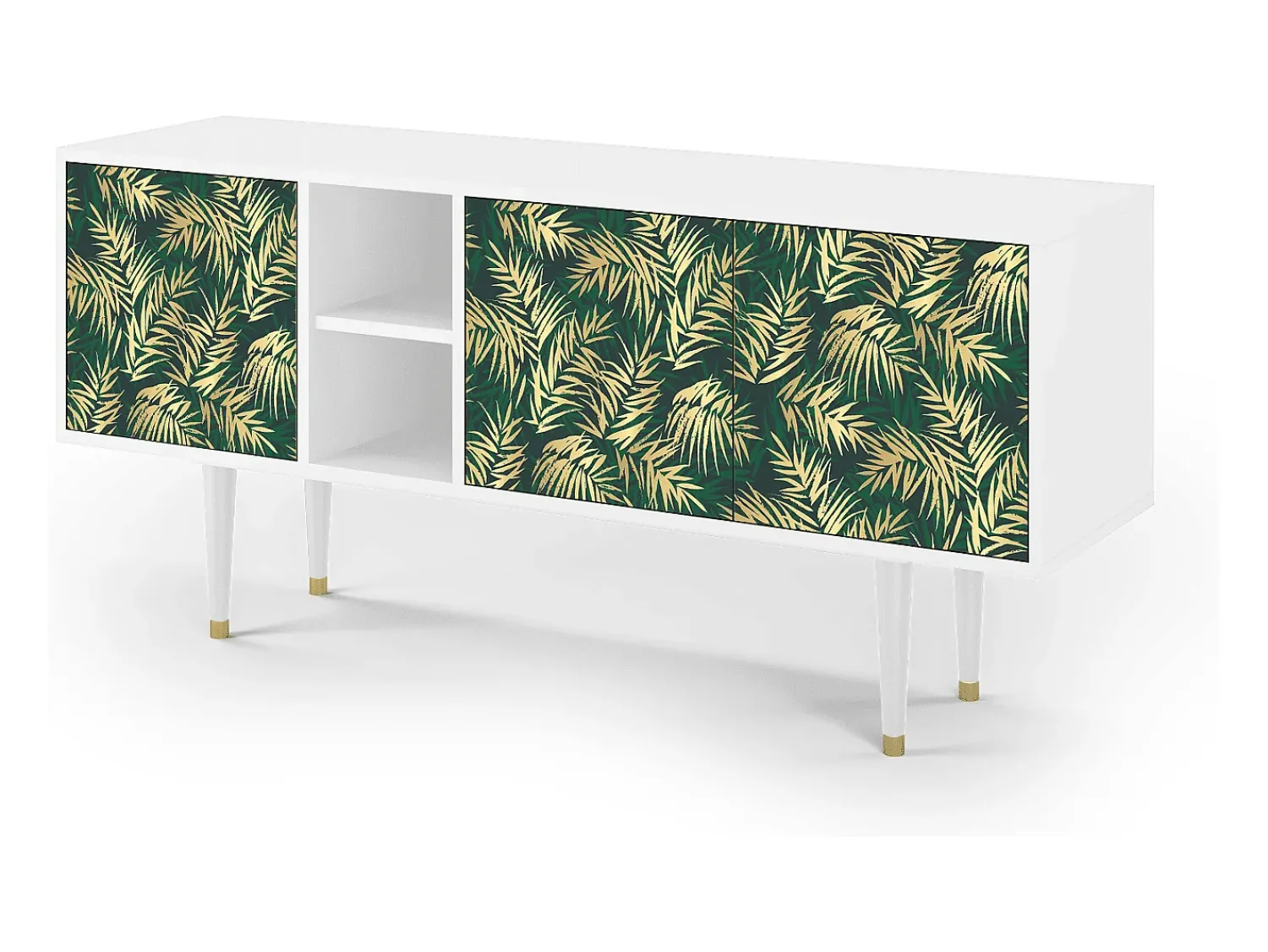 Discount Mueble de TV - 150х69х41 cm - T5 - Sunny Palm Tree, Branco Bege