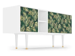 Discount Mueble de TV - 150х69х41 cm - T5 - Sunny Palm Tree, Branco Bege