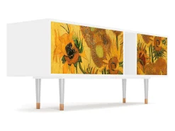 Móvel De Tv| Mueble de TV - 170х69х48 cm - T1 - Sunflowers, Branco Bege