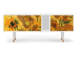 Móvel De Tv| Mueble de TV - 170х69х48 cm - T1 - Sunflowers, Branco Bege