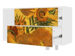 Móvel De Tv| Mueble de TV - 170х69х48 cm - T1 - Sunflowers, Branco Bege