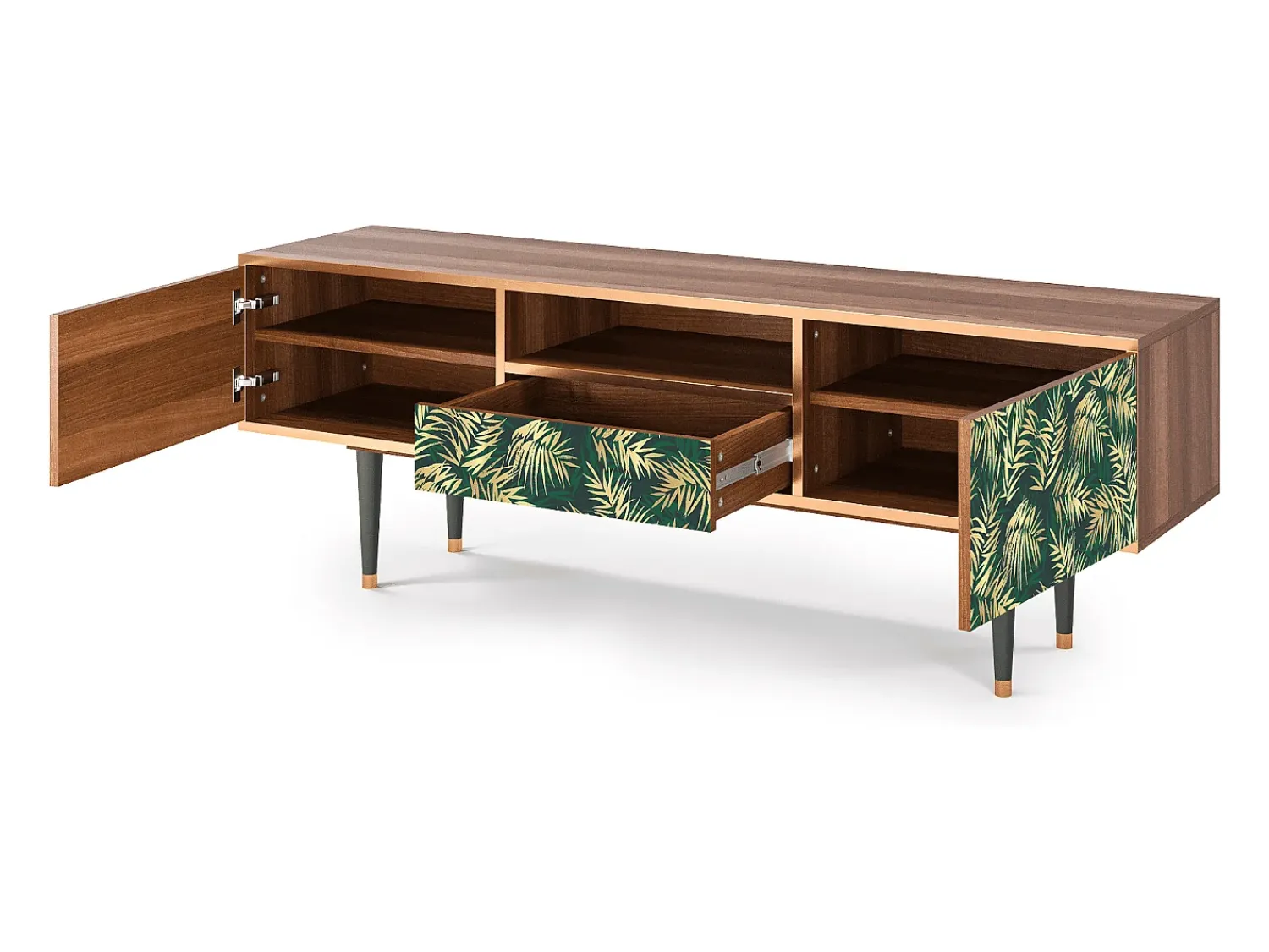 Mueble de TV - 170х59х41 cm - T6 - Sunny Palm Tree, Nogueira^ Móvel De Tv