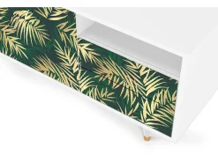 Móvel De Tv| Mueble de TV - 125х56х41 cm - T7 - Sunny Palm Tree, Branco Bege