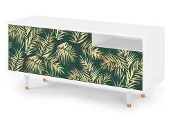 Móvel De Tv| Mueble de TV - 125х56х41 cm - T7 - Sunny Palm Tree, Branco Bege