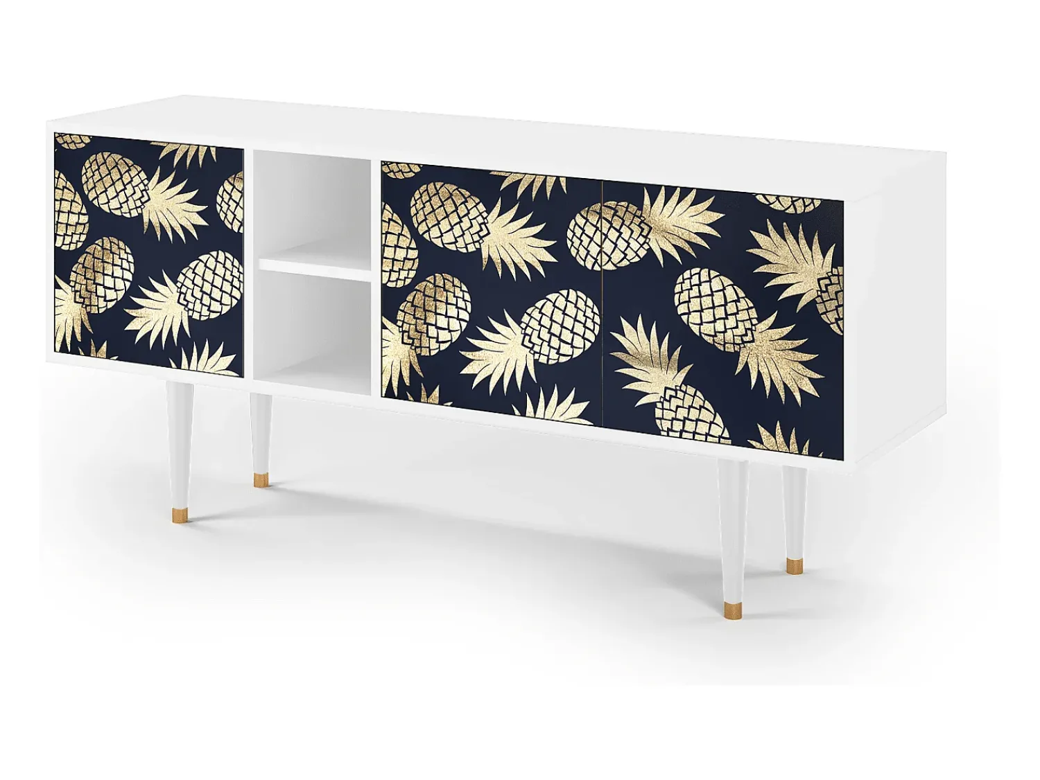 Móvel De Tv* Mueble de TV - 150х69х41 cm - T5 - Sunny Pineaple, Branco Bege