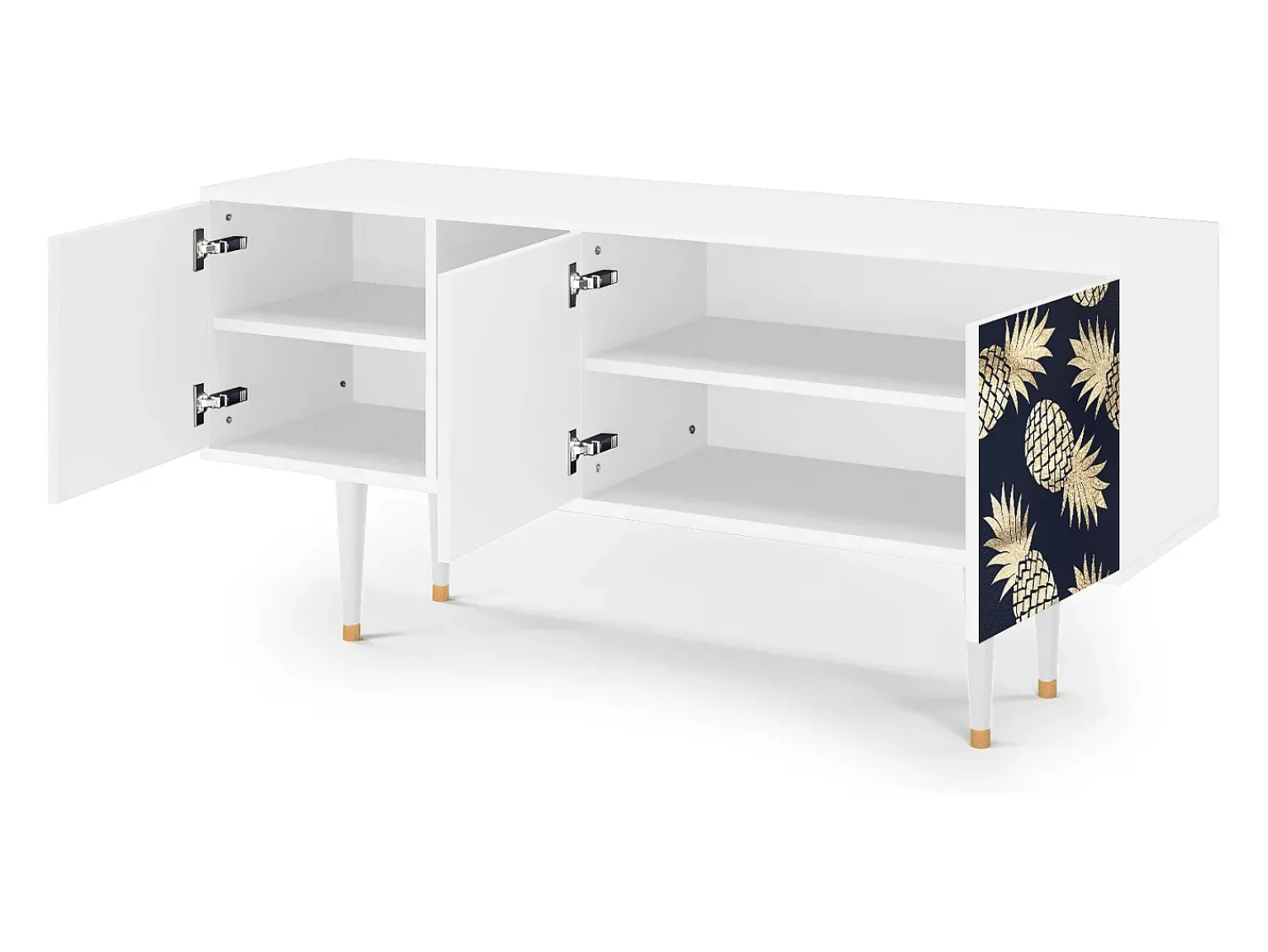 Móvel De Tv* Mueble de TV - 150х69х41 cm - T5 - Sunny Pineaple, Branco Bege