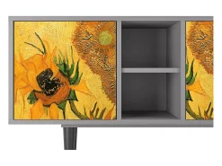Mueble de TV - 150х69х41 cm - T5 - Sunflowers, Cinza^ Móvel De Tv