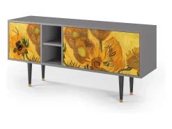 Mueble de TV - 150х69х41 cm - T5 - Sunflowers, Cinza^ Móvel De Tv