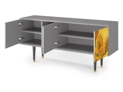 Mueble de TV - 150х69х41 cm - T5 - Sunflowers, Cinza^ Móvel De Tv