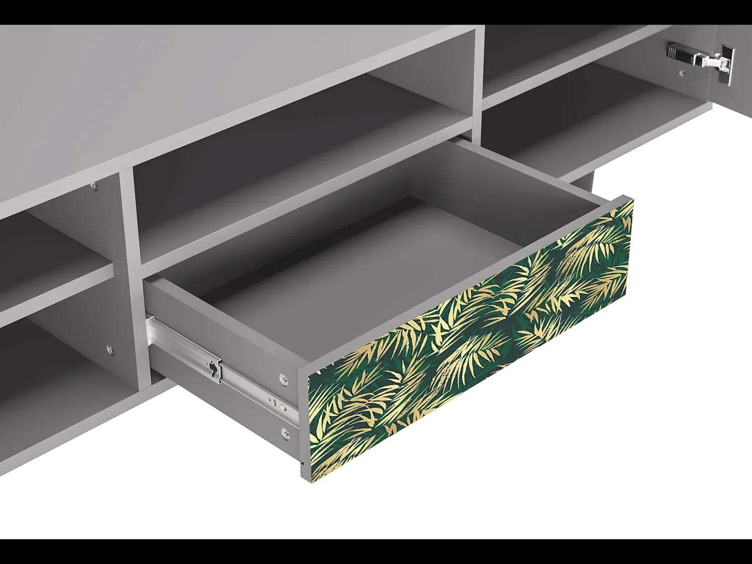 Mueble de TV - 170х59х41 cm - T6 - Sunny Palm Tree, Cinza^ Móvel De Tv