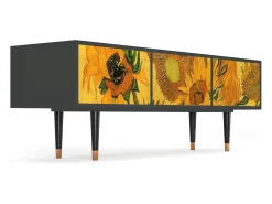 Móvel De Tv| Mueble de TV - 170х59х48 cm - T4 - Sunflowers, Antracite Cinza antracite