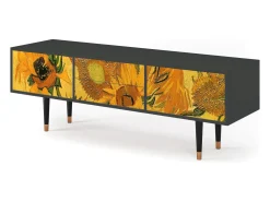 Móvel De Tv| Mueble de TV - 170х59х48 cm - T4 - Sunflowers, Antracite Cinza antracite