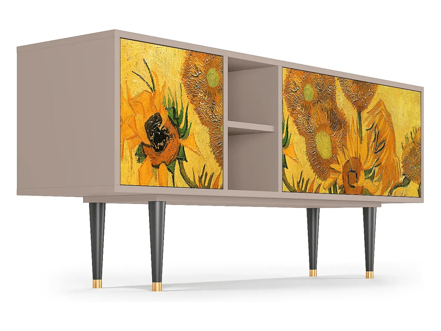 Mueble de TV - 150х69х41 cm - T5 - Sunflowers, Latte^ Móvel De Tv