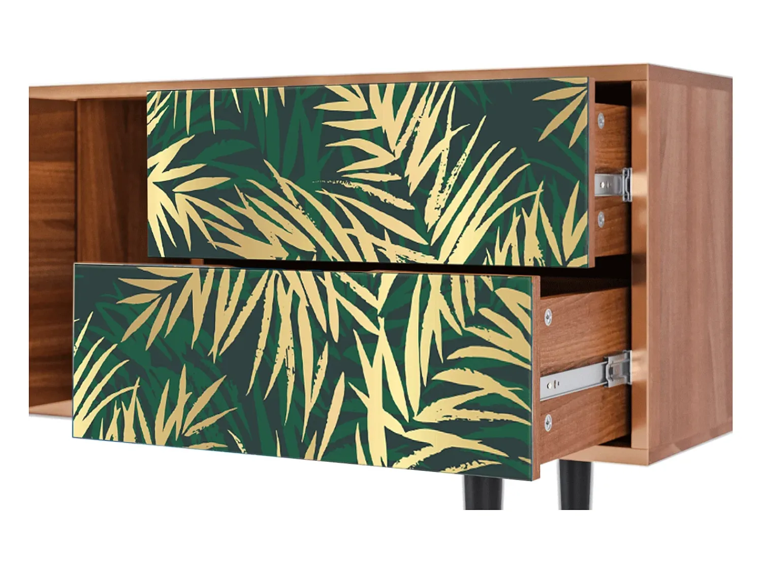 Móvel De Tv| Mueble de TV - 170х69х48 cm - T1 - Sunny Palm Tree, Nogueira Castanho