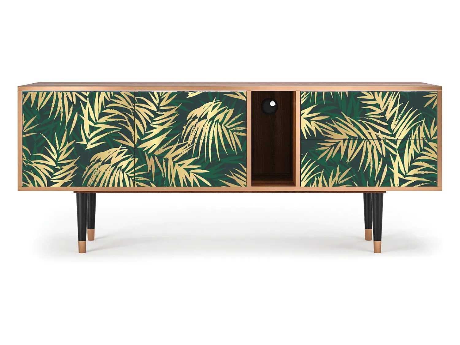 Móvel De Tv| Mueble de TV - 170х69х48 cm - T1 - Sunny Palm Tree, Nogueira Castanho