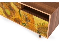 Móvel De Tv* Mueble de TV - 125х56х41 cm - T7 - Sunflowers, Nogueira Castanho
