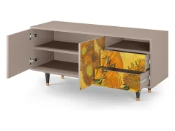 Online Mueble de TV - 125х56х41 cm - T7 - Sunflowers, Latte Bege