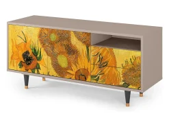 Online Mueble de TV - 125х56х41 cm - T7 - Sunflowers, Latte Bege