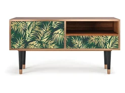 Móvel De Tv| Mueble de TV - 115х59х48 cm - T3 - Sunny Palm Tree, Nogueira Castanho