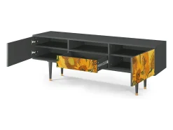 Móvel De Tv* Mueble de TV - 170х59х41 cm - T6 - Sunflowers, Antracite Cinza antracite